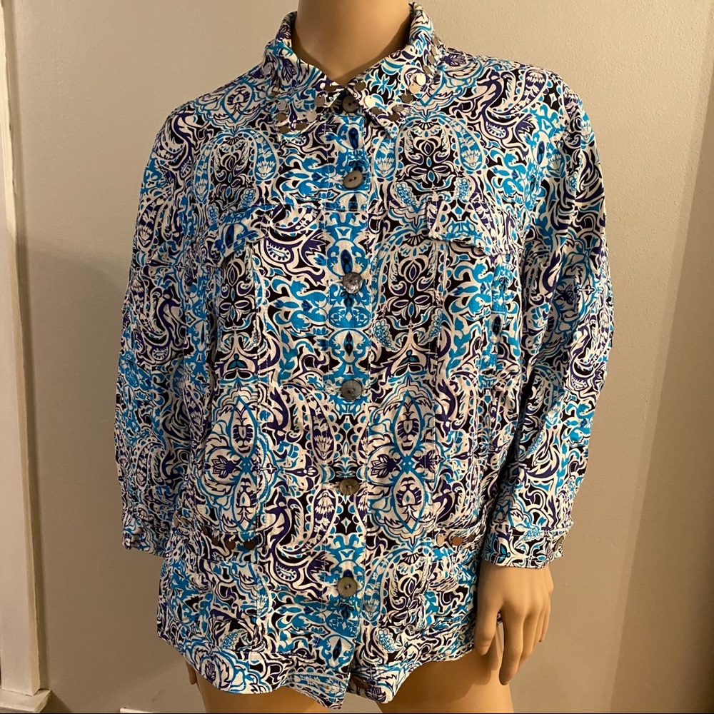 Button blouse with bling!